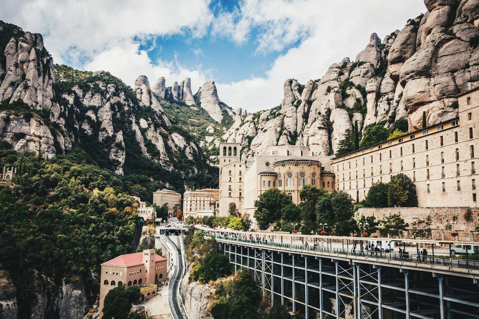Montserrat monastery in the mountains near Barcelona, Spain